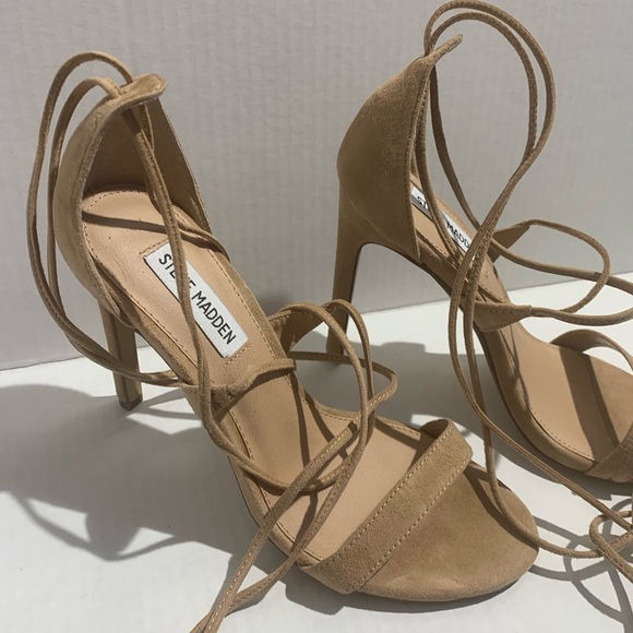 Steve Madden Heels Presidnt Heels Suede Heels Lace Up Heels Tie Up Heels - Picture 4 of 12